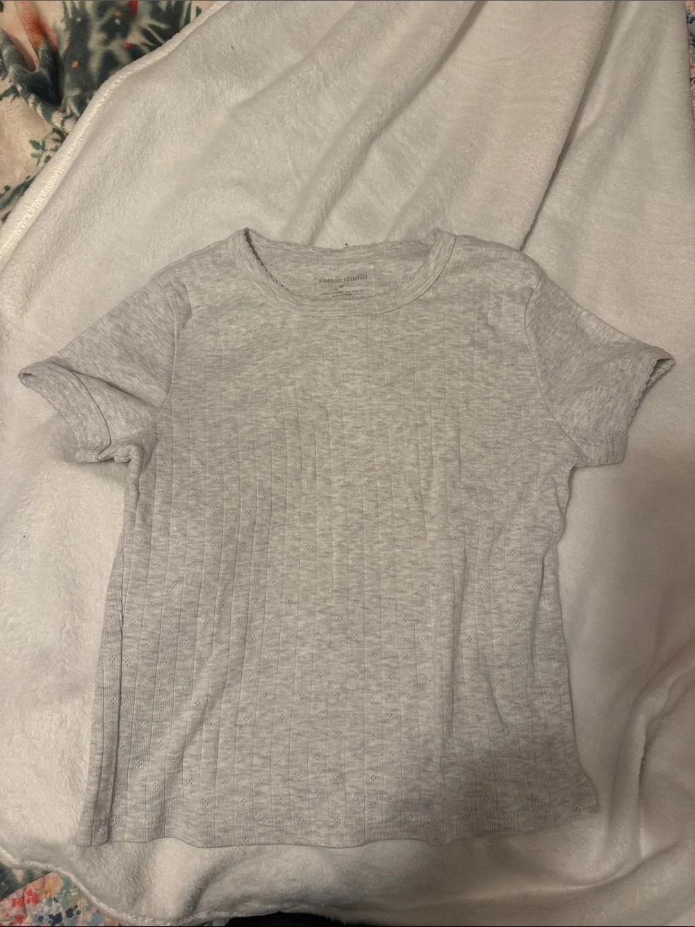 Kids Short Sleeve Heather Gray Ribbed Tee